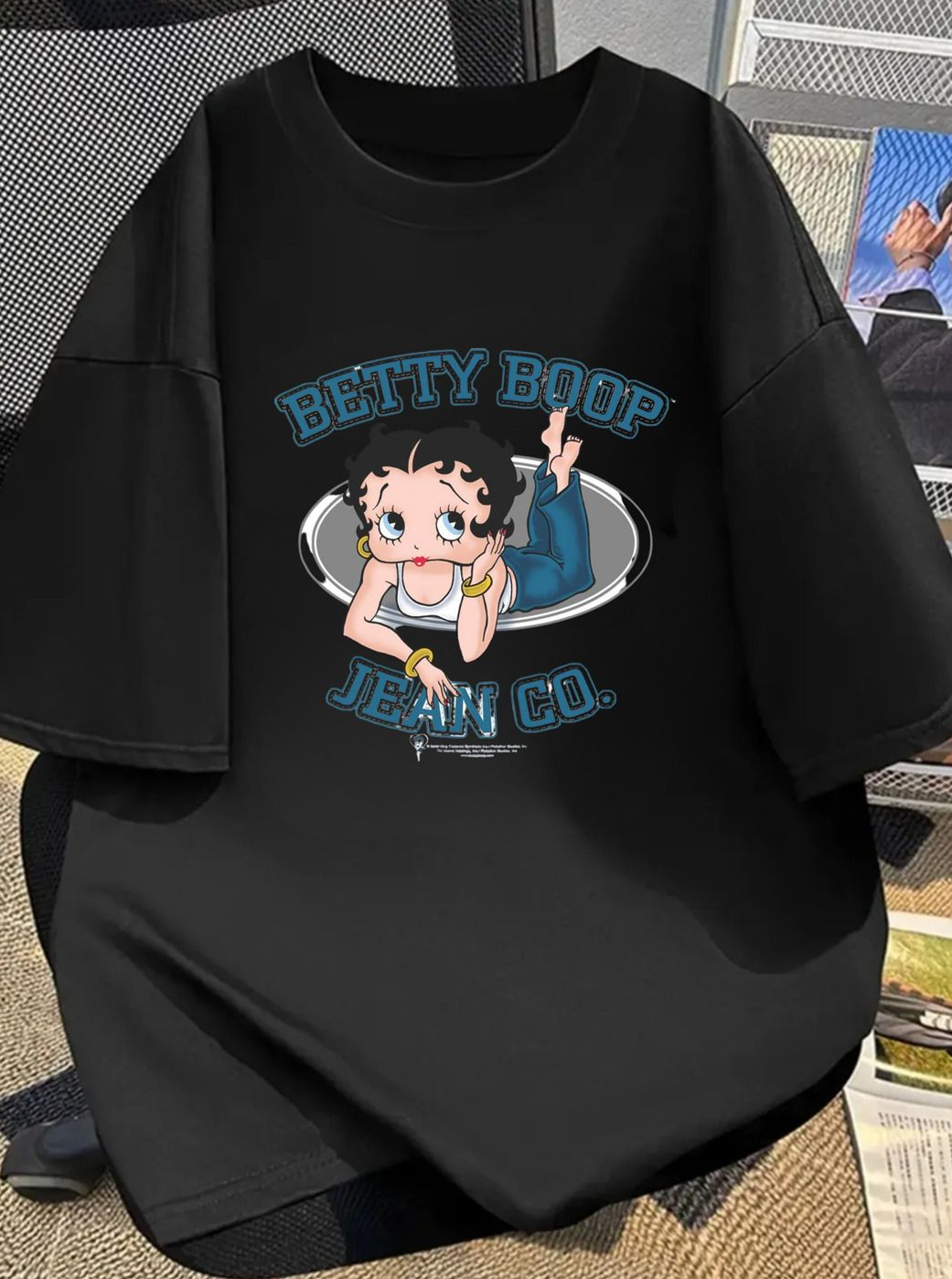 Betty Boop Baskılı Unisex Oversize T-shirt