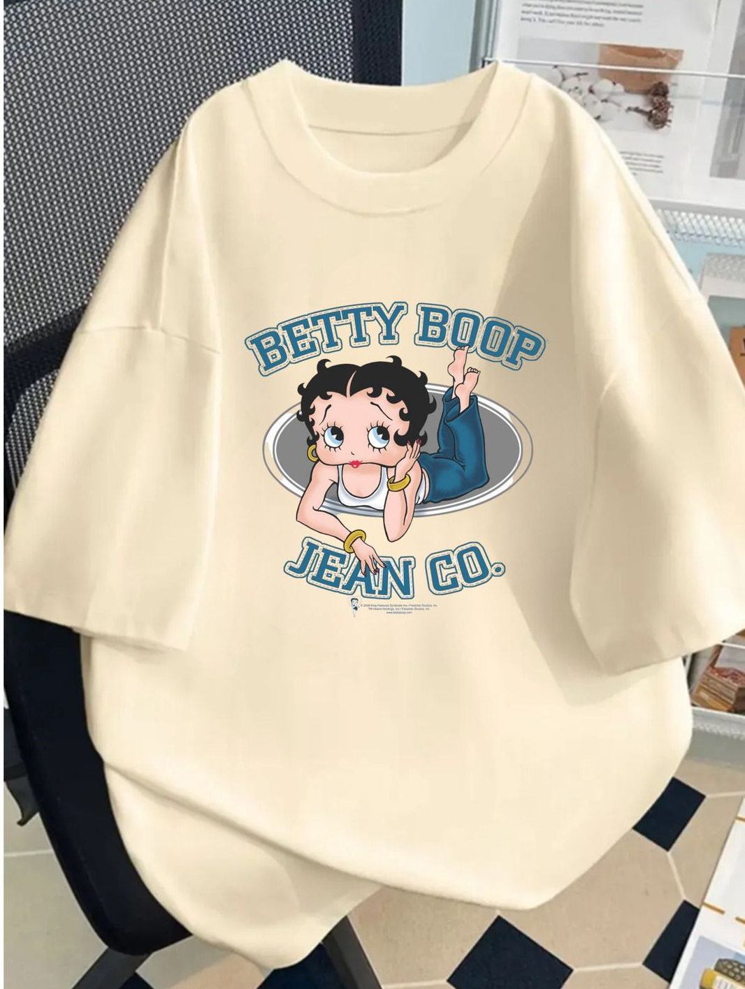 Betty Boop Baskılı Unisex Oversize T-shirt