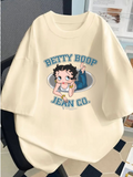 Betty Boop Baskılı Unisex Oversize T-shirt