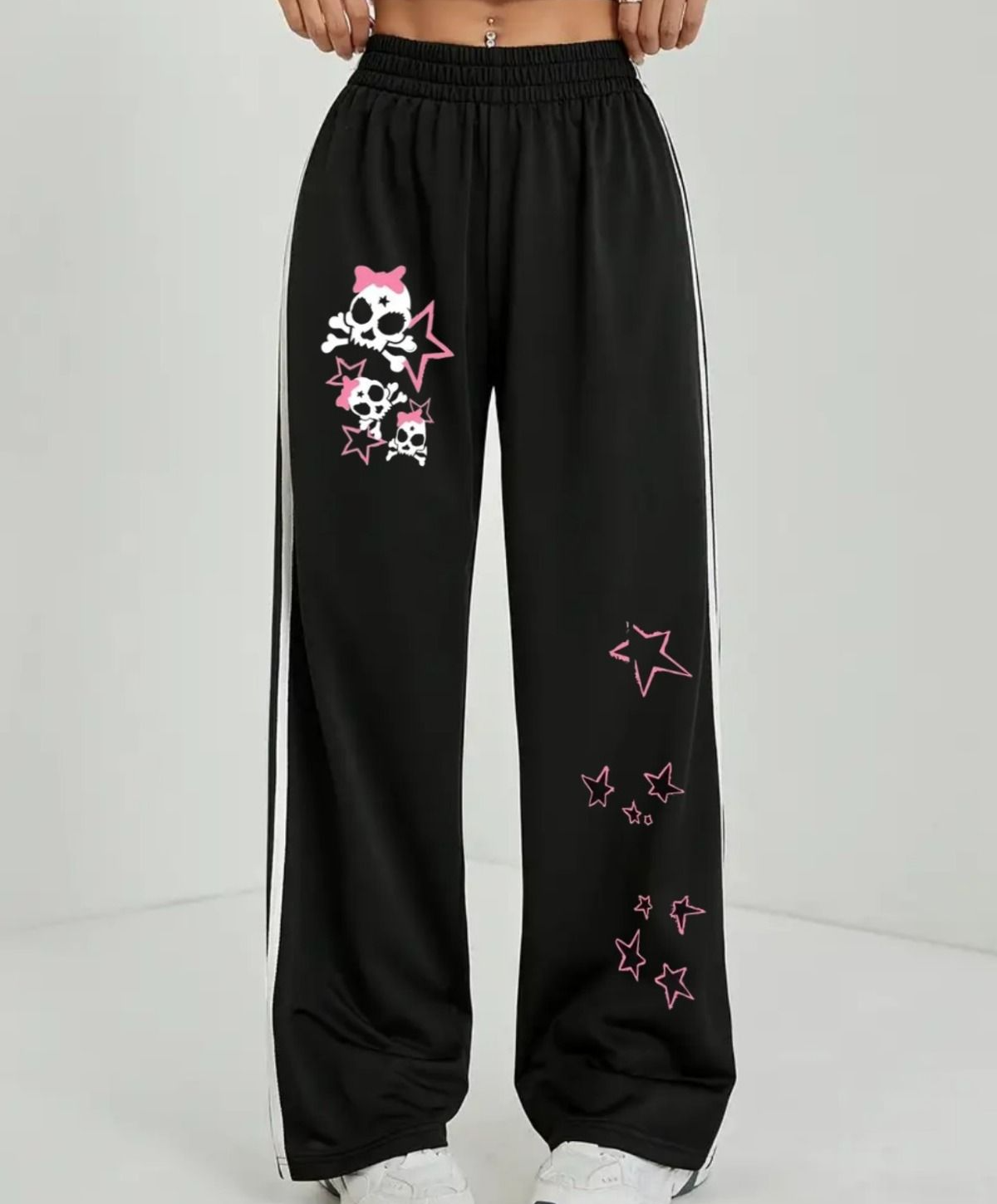 Gothic Stars Oversize Lastikli Baggy Eşofman Altı