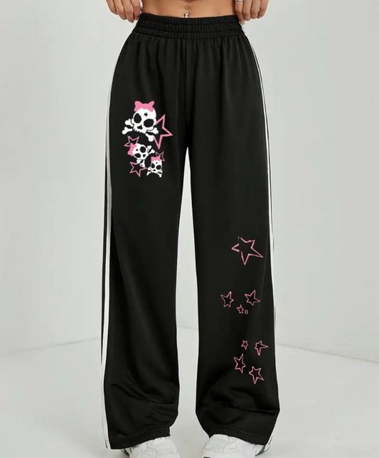 Gothic Stars Oversize Lastikli Baggy Eşofman Altı