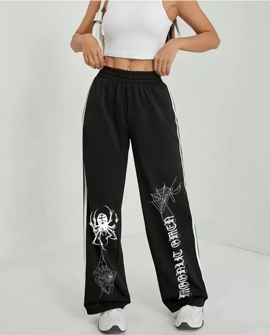 Gothic Web Oversize Lastikli Baggy Eşofman Altı