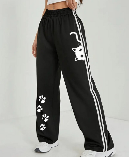 Cat Meow Oversize Lastikli Baggy Eşofman Altı