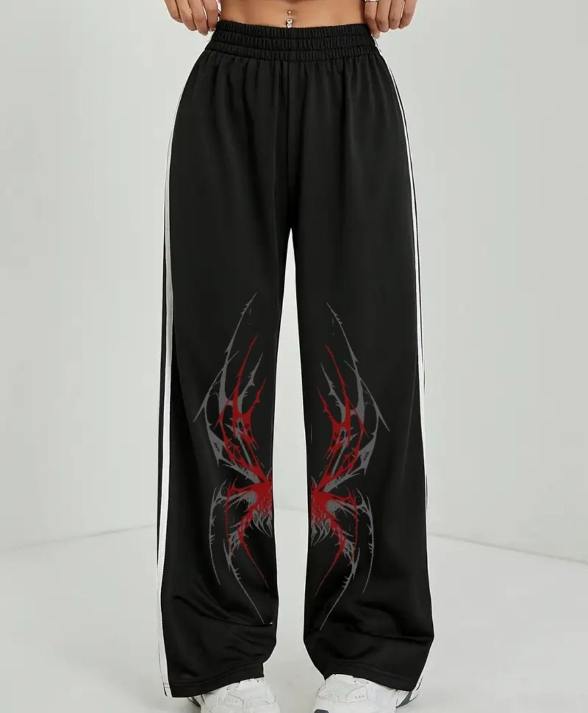 Spider Web Oversize Lastikli Baggy Eşofman Altı