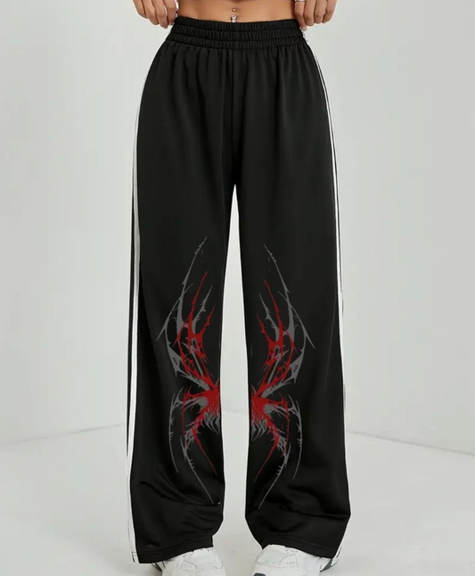 Spider Web Oversize Lastikli Baggy Eşofman Altı