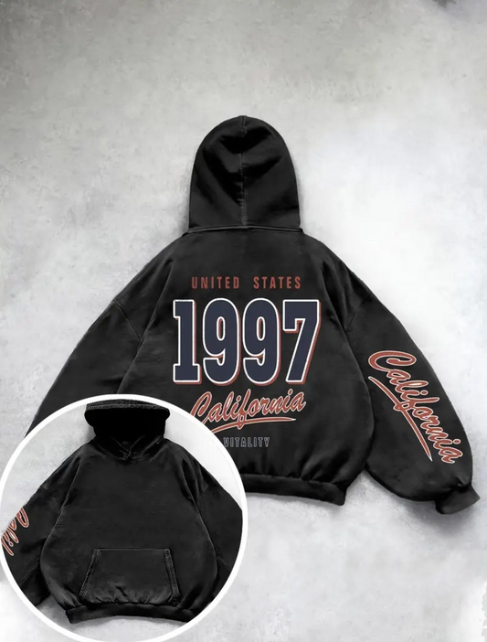 Yıkamalı Caliofornia Kapüşonlu Sweatshirt Hoodie
