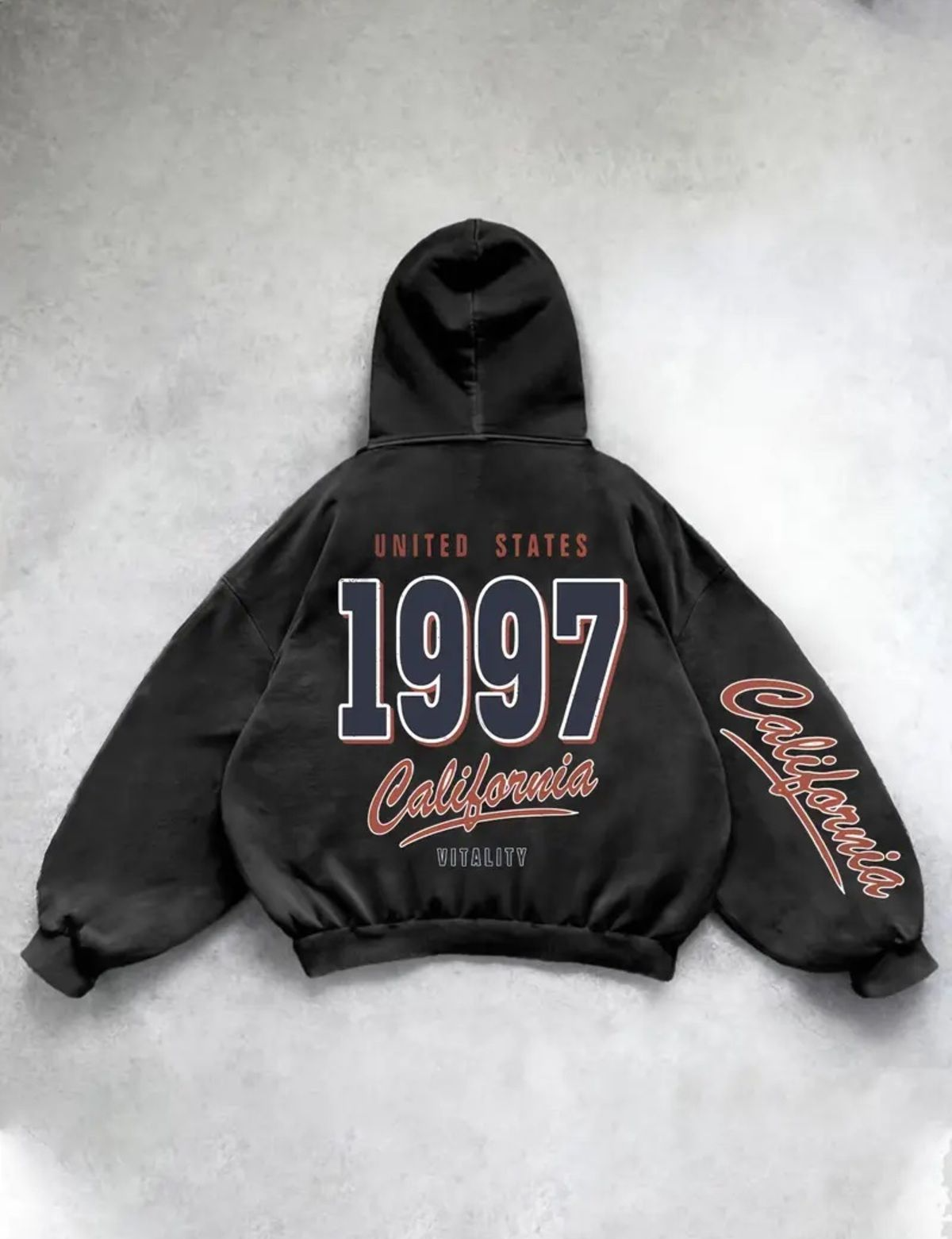 Yıkamalı Caliofornia Kapüşonlu Sweatshirt Hoodie