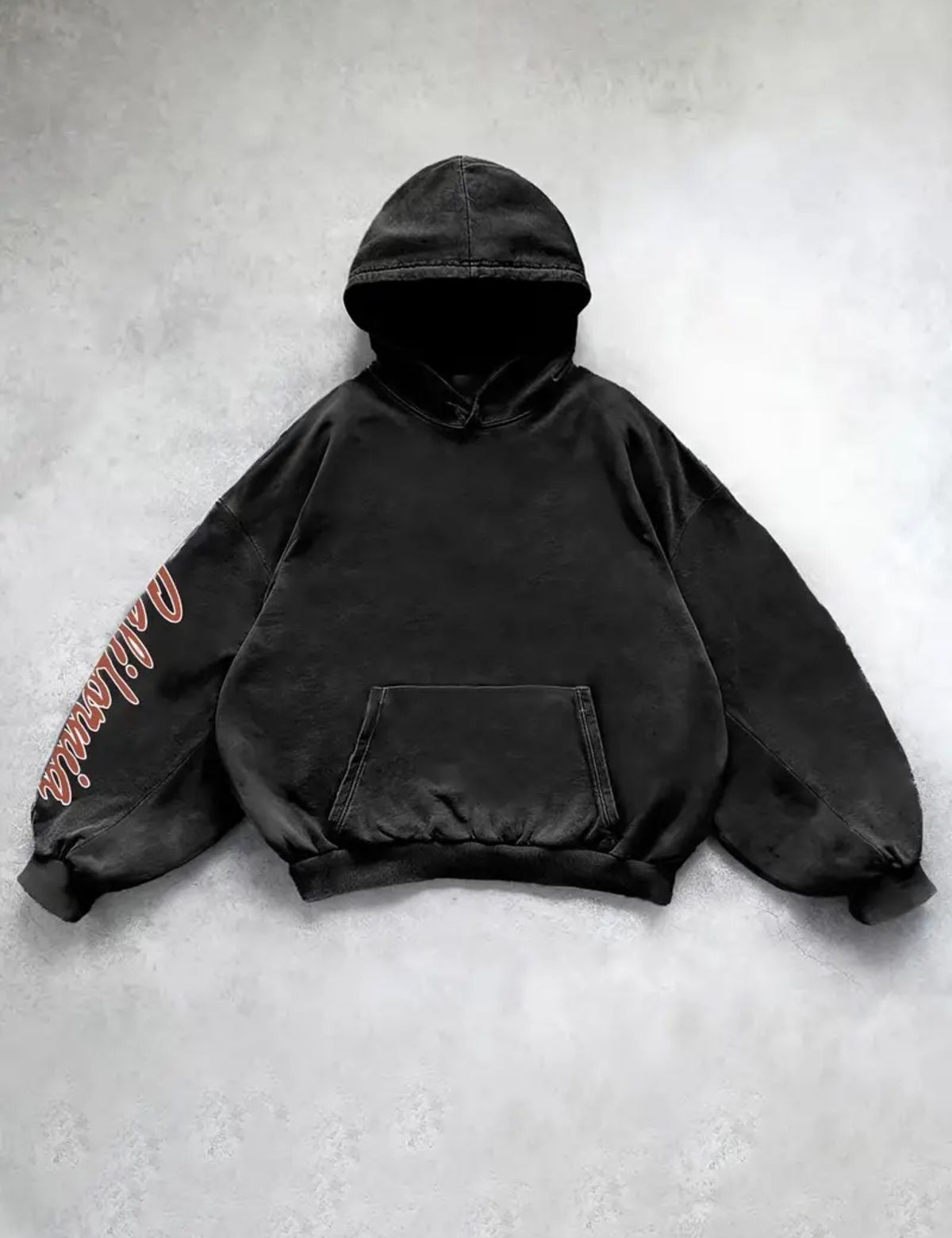 Yıkamalı Caliofornia Kapüşonlu Sweatshirt Hoodie