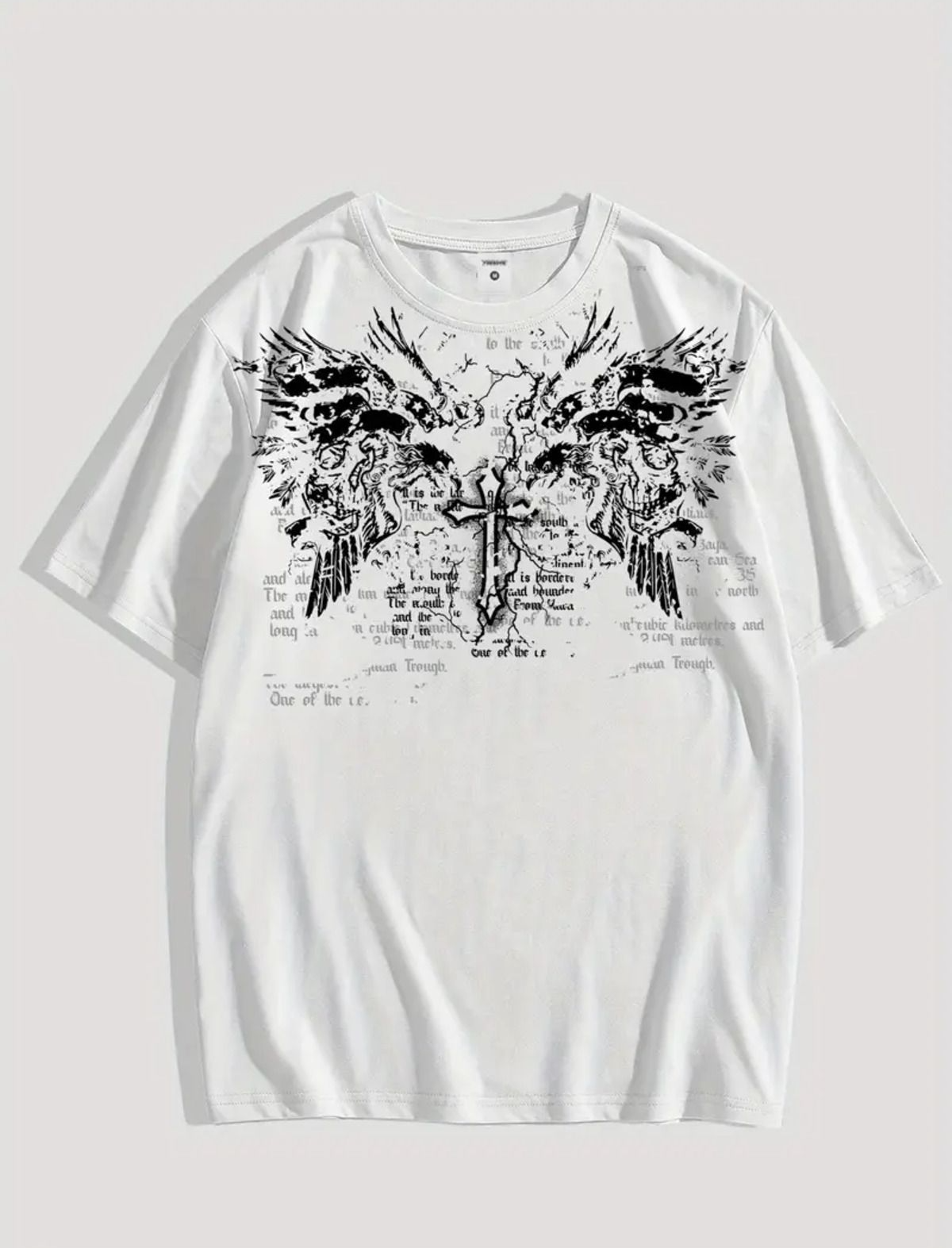 Gothic Baskılı Unisex Oversize T-shirt