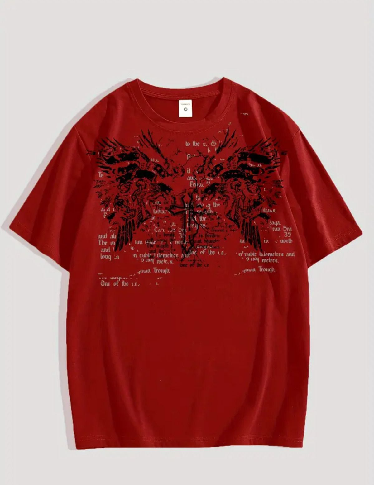 Gothic Baskılı Unisex Oversize T-shirt