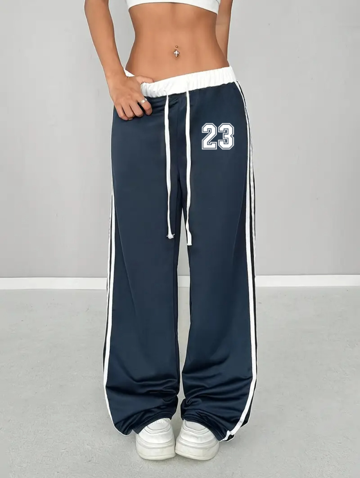 23 Number Oversize Beli İpli Baggy Eşofman Altı