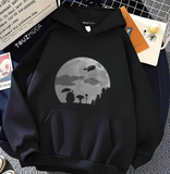 Totoro Detail Baskılı Kapşonlu Sweatshirt