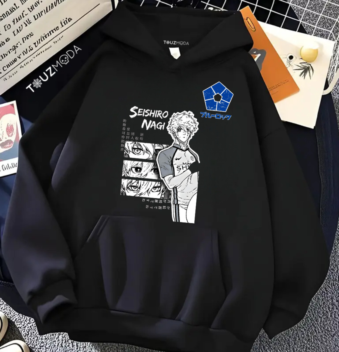 Seishiro Nagi Detail Baskılı Kapşonlu Sweatshirt