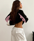 Y2K Streetwear Smarttooth Baskılı Siyah Unisex Oversize Bisiklet Yaka Sweatshirt