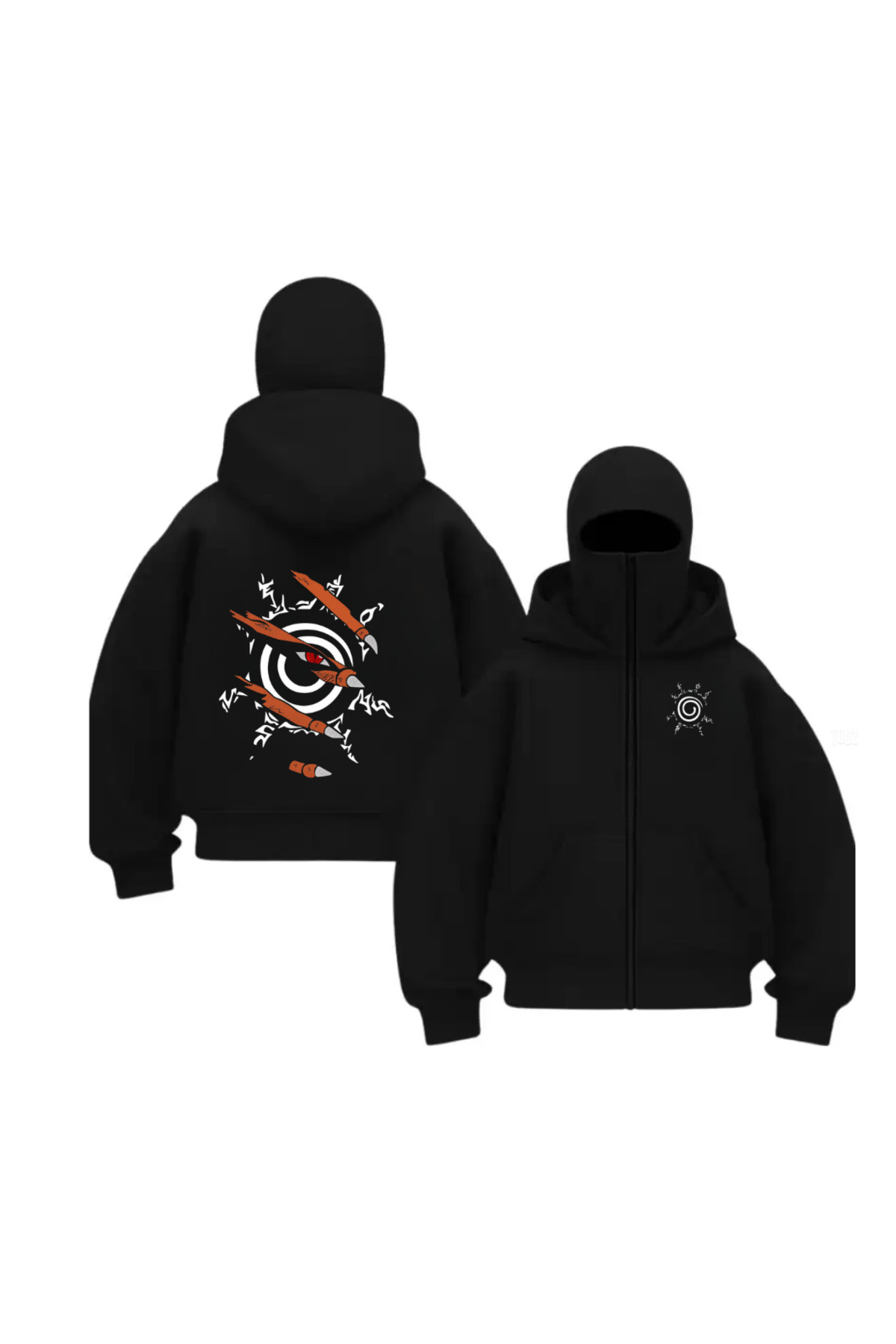 Balaclava Naruto Design Baskılı Ninja Hoodie Sweatshirt