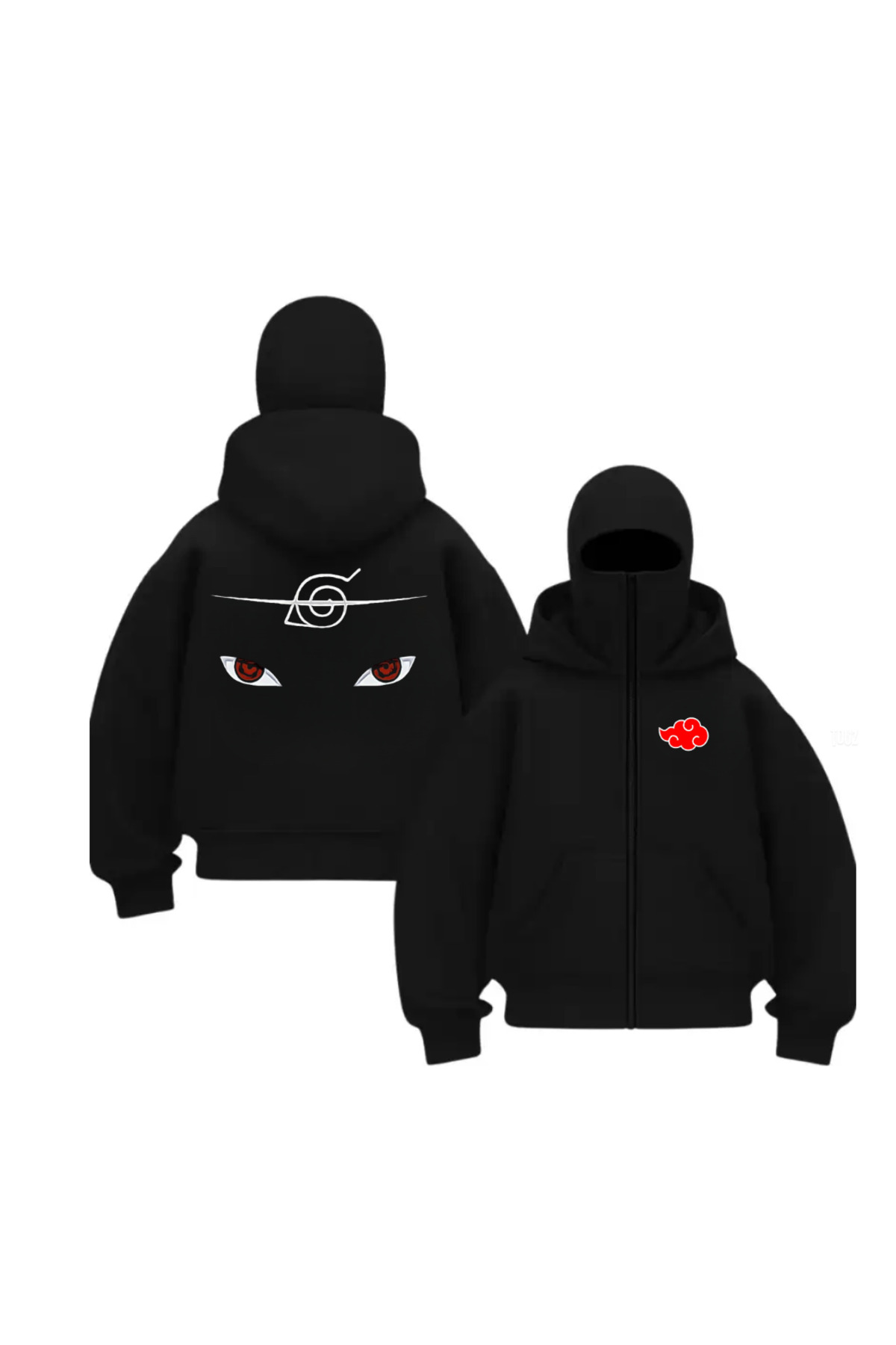 Balaclava Naruto Design Baskılı Ninja Hoodie Sweatshirt