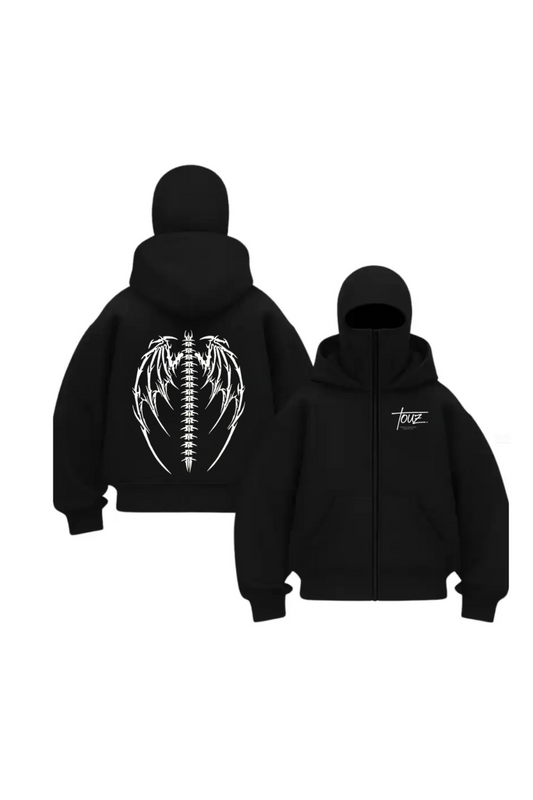 Balaclava Touz Gothic Design Baskılı Ninja Hoodie Sweatshirt