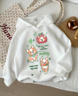 Young Cute Animal 3 iplik Kalın Sweet Hoodie