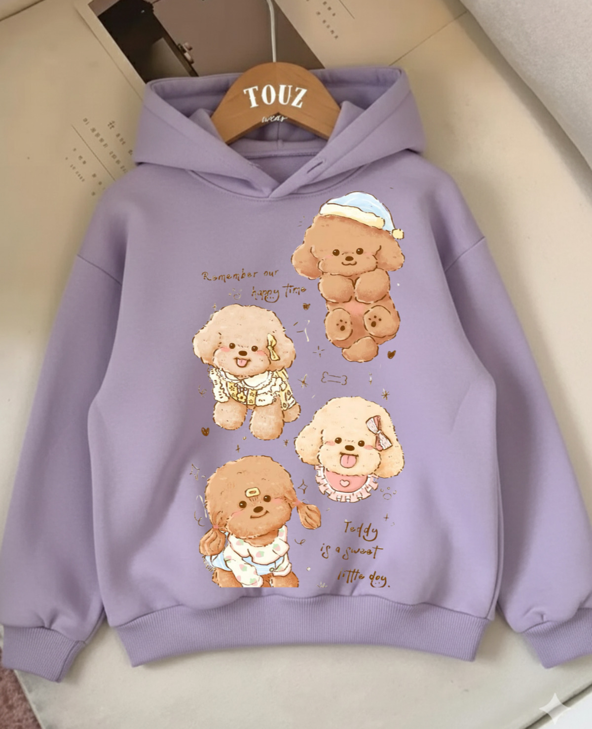Young Cute Animal 3 iplik Kalın Sweet Hoodie