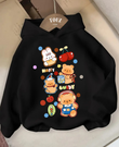 Young Cute Animal 3 iplik Kalın Sweet Hoodie