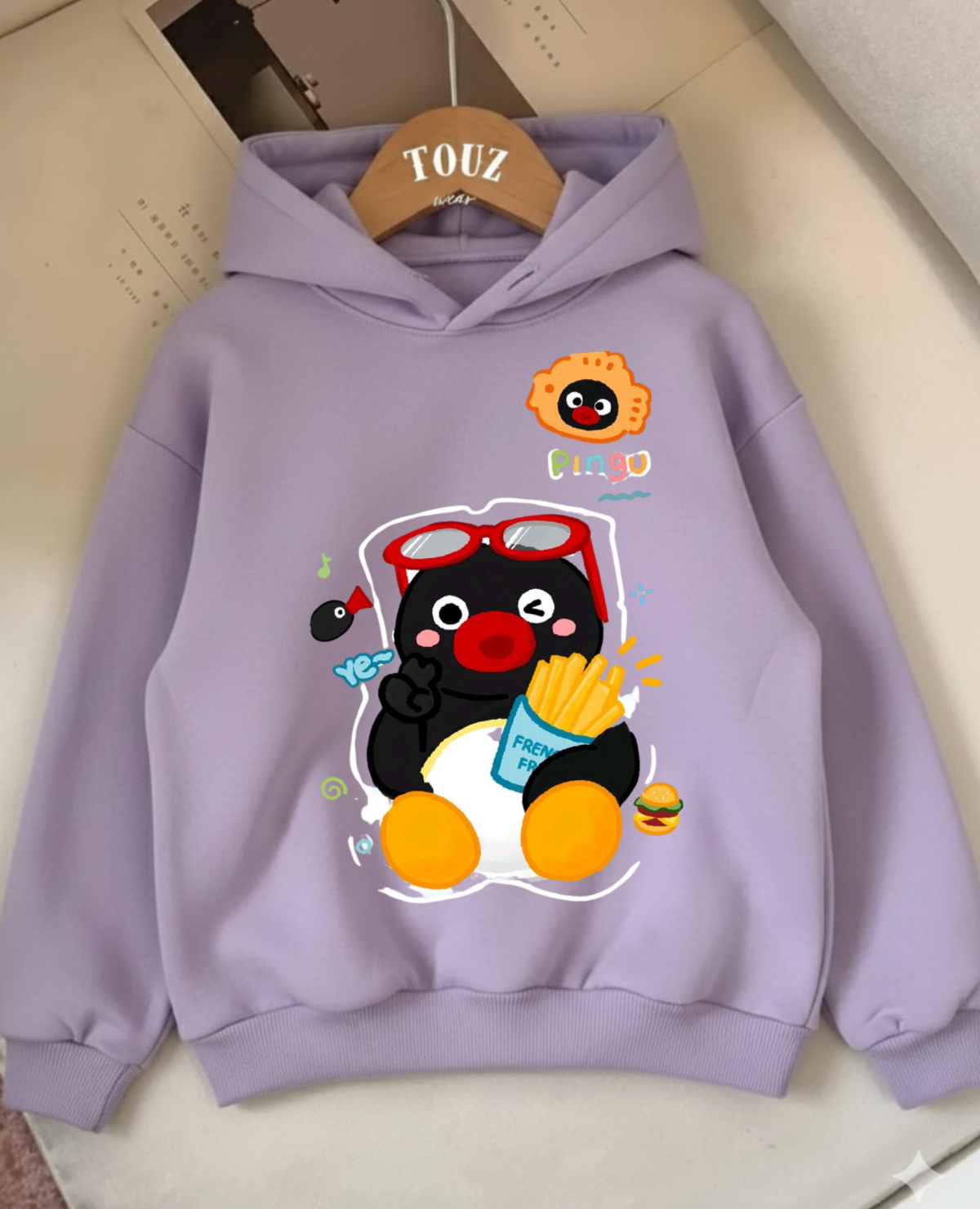 Young Cute Animal 3 iplik Kalın Sweet Hoodie