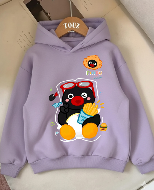 Young Cute Animal 3 iplik Kalın Sweet Hoodie