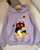 Young Cute Animal 3 iplik Kalın Sweet Hoodie