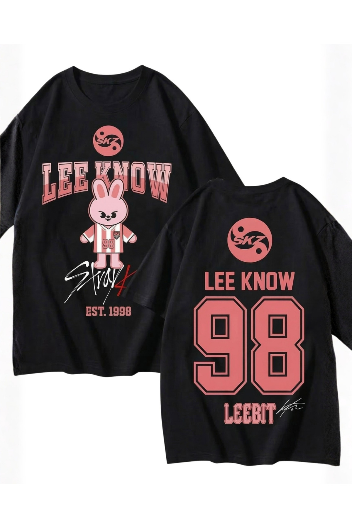 K-POP Lee Know Kids Karma Baskılı Unisex Oversize T-Shirt