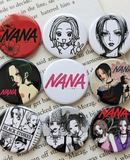 Anime Nana Tasarım 9'lu Rozet 70 mm PVC Kaplı Çanta Ceket Yaka Aksesuarı