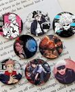 Anime Jujutsu Kaisen Tasarım 8'li Rozet 70 mm PVC Kaplı Çanta Ceket Yaka Aksesuarı