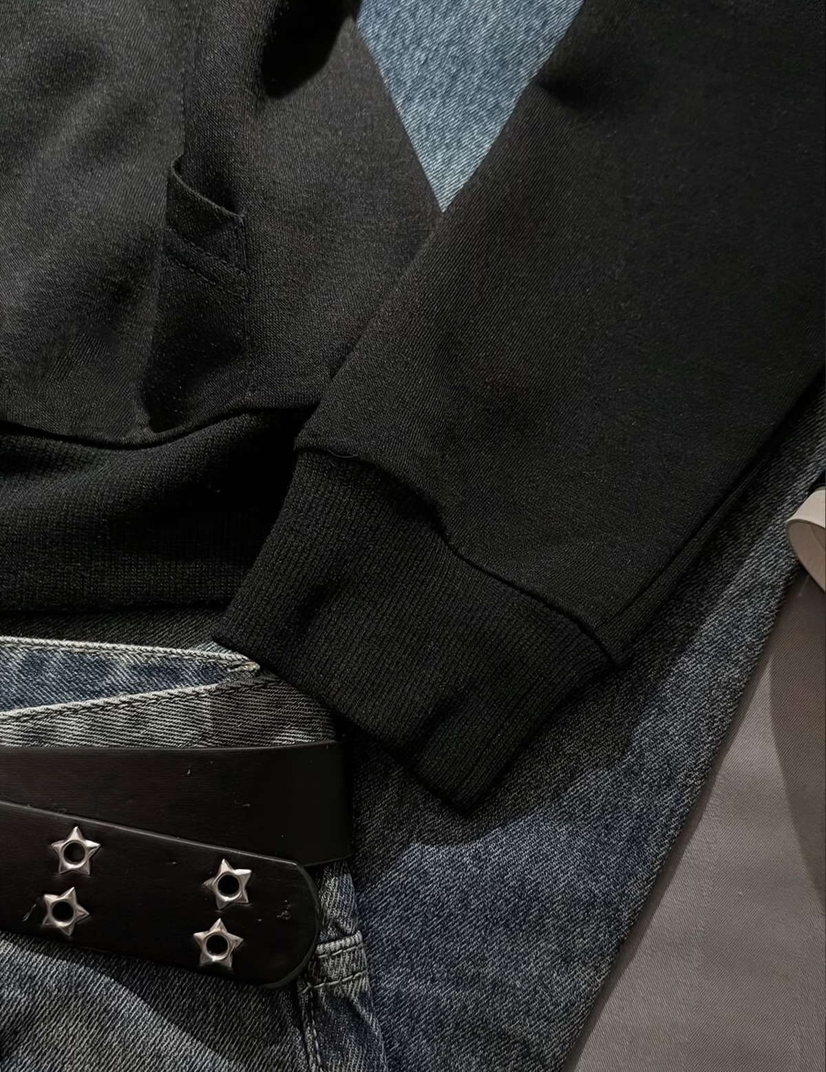 Tribal Gothic Baskılı Fermuarlı Siyah Slim Fit Gothic Kürklü Zip Hırka