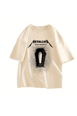 Rock Serisi Metallica Death Magnetic Baskılı Unisex Oversize T-Shirt