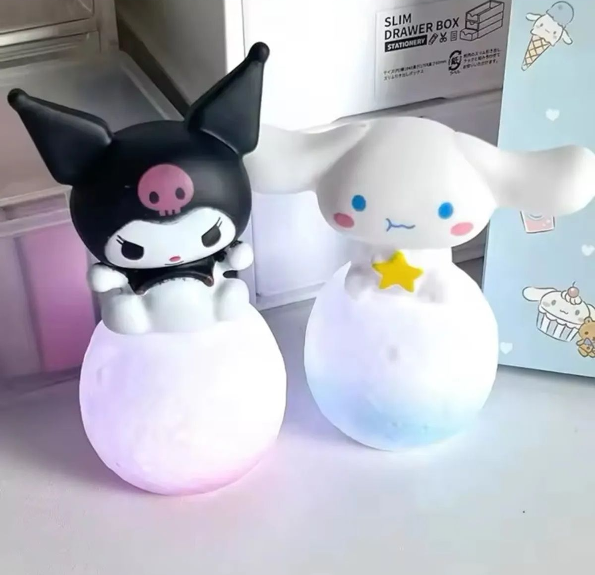 Sanrio Hello Kitty Kuromi Cinnamoroll Gece Lambası Parlayan Başucu Lambası