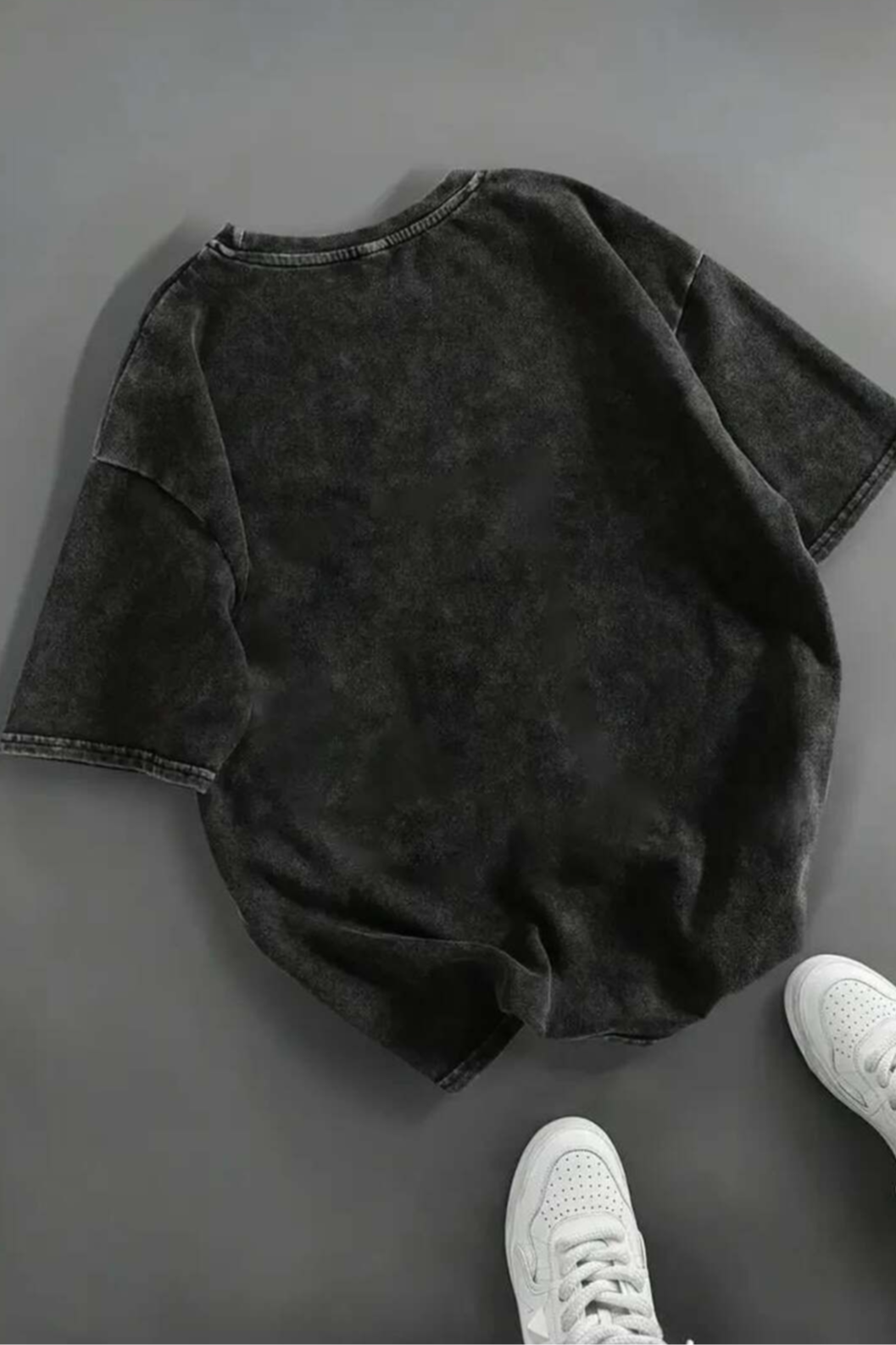 Yıkamalı Craft Baskılı Oversize Vintage Tshirt