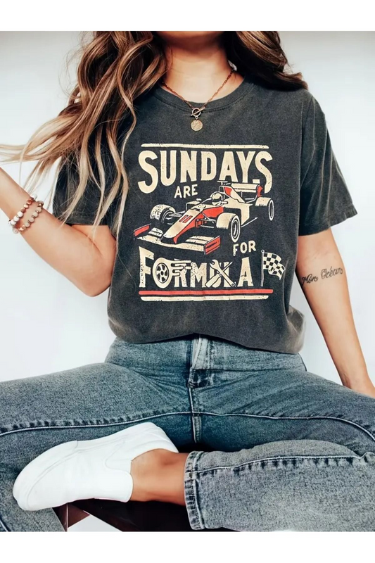 Race Yıkamalı Oversize Vintage Tshirt