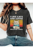 I Like Cats Yıkamalı Oversize Vintage Tshirt