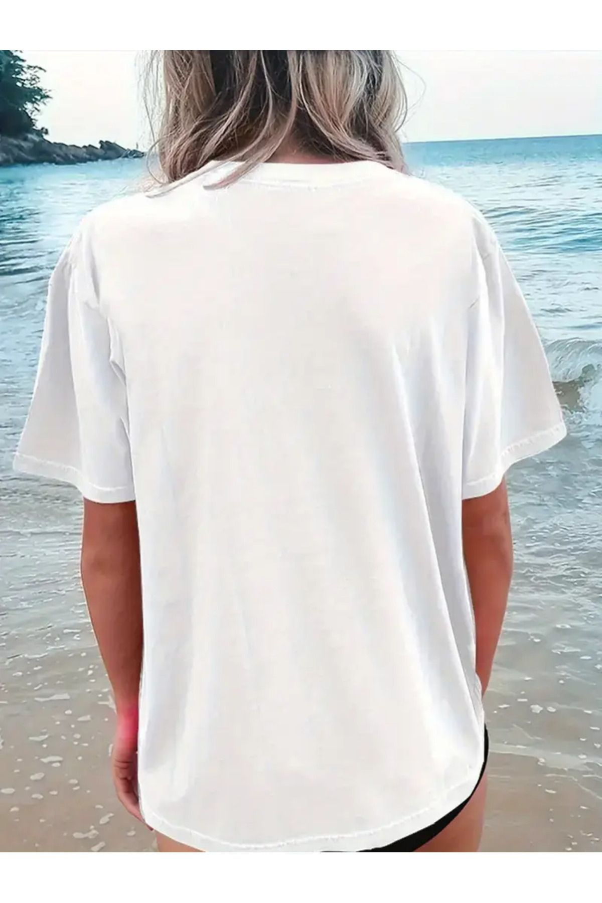 Pembe Panter Baskılı Unisex Oversize T-shirt