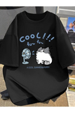 Cool Cat Baskılı Unisex Oversize T-shirt