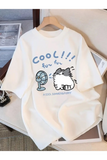 Cool Cat Baskılı Unisex Oversize T-shirt