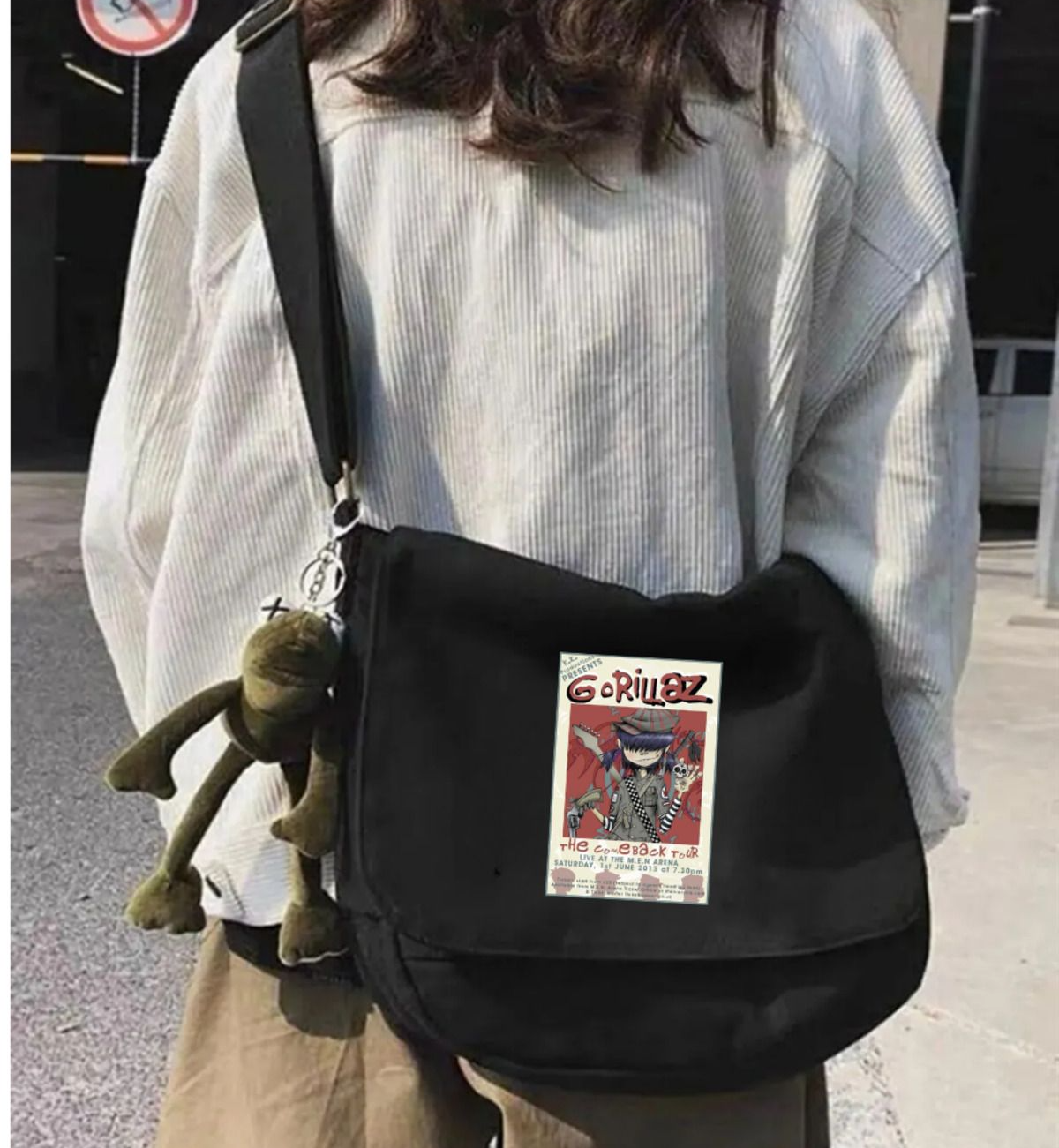 Gorillaz Siyah Postacı Çantası