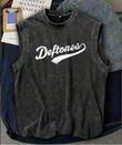 Deftones Kolsuz Atlet Bisiklet Yaka Yıkamalı Vintage Unisex Oversize T-Shirt