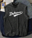 Deftones Kolsuz Atlet Bisiklet Yaka Yıkamalı Vintage Unisex Oversize T-Shirt