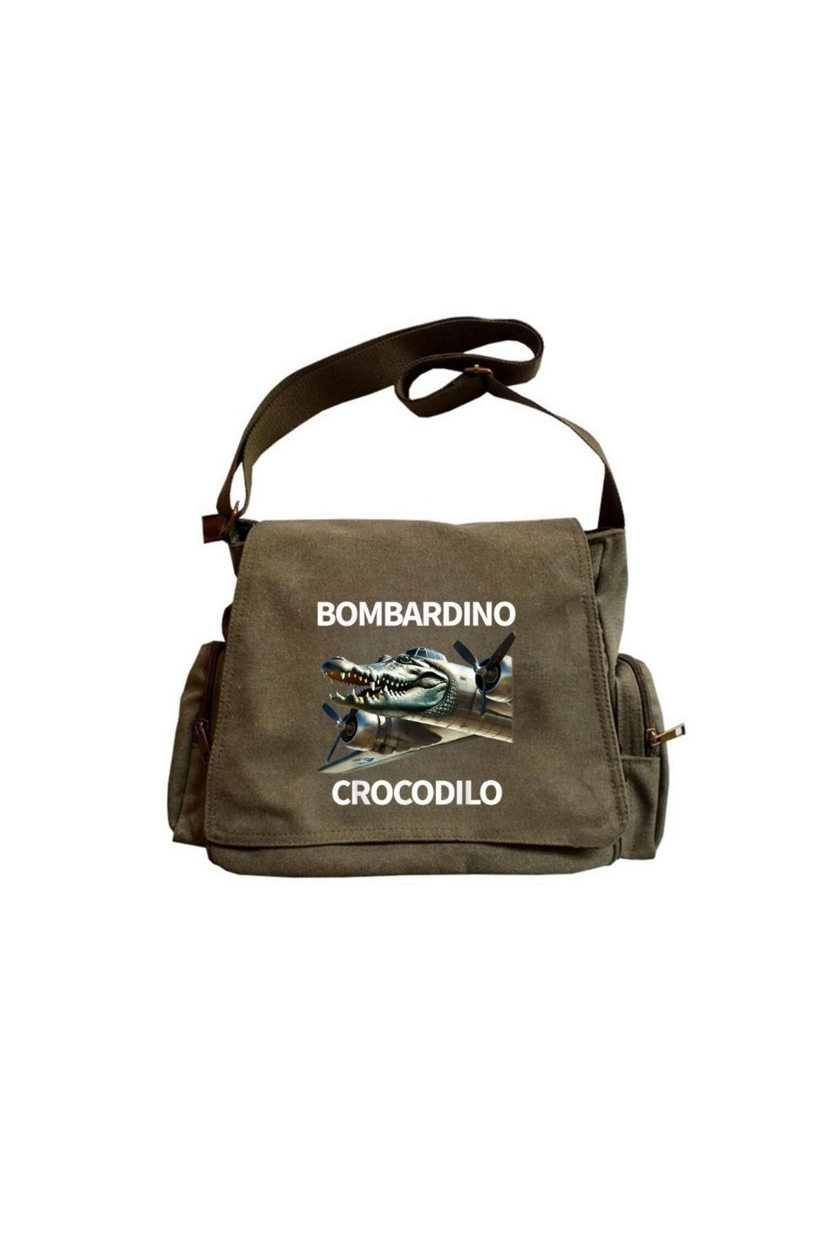 Bombardino Crocodilo Baskılı Unisex Postacı Çantası