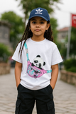 Sevimli Panda Kids Design Unisex Oversize T-Shirt