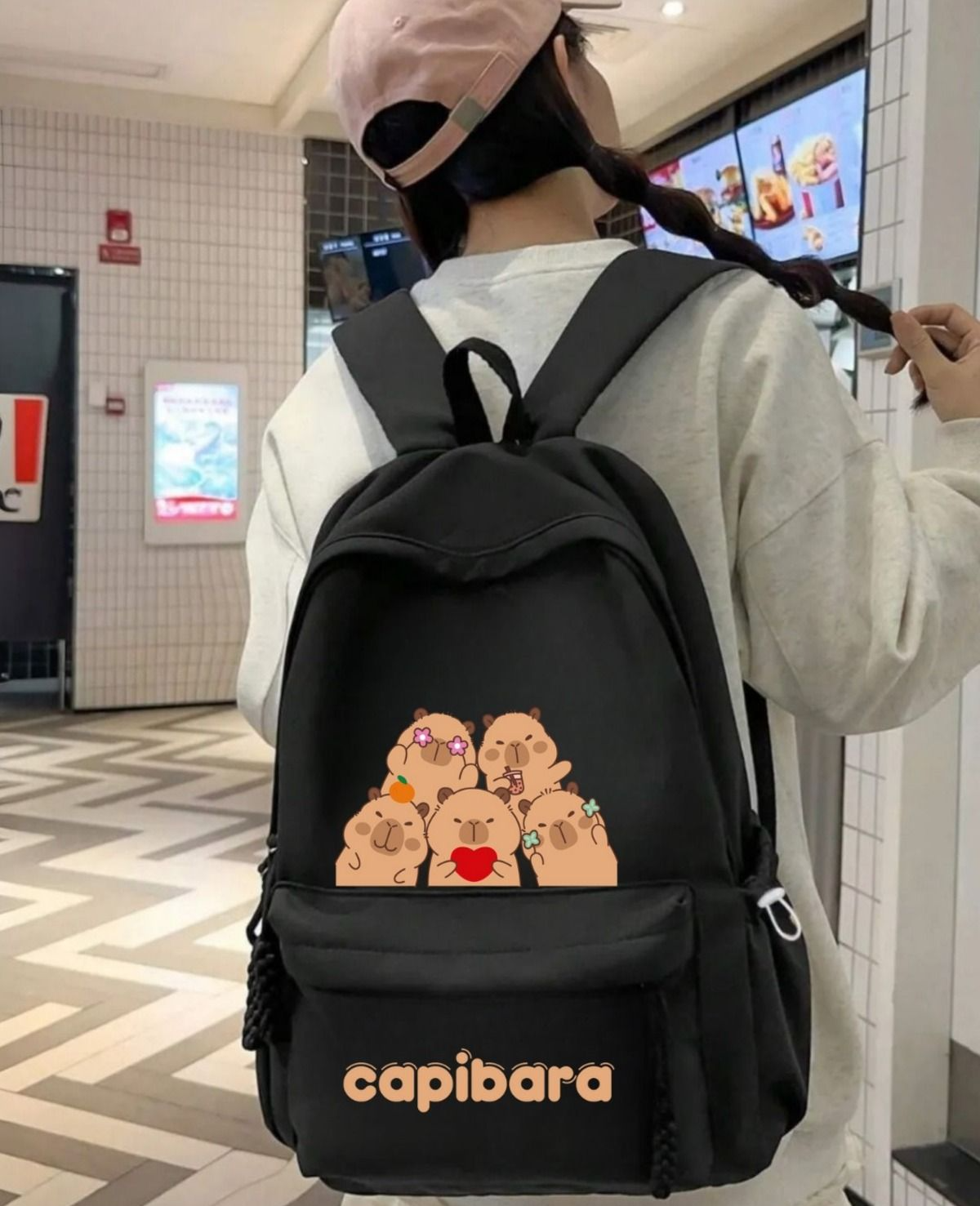 CapiBara Baskılı Sırt Okul Çantası