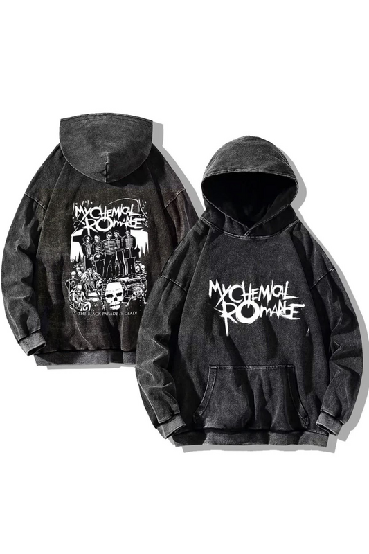 Yıkamalı My Chemical Romance Kapüşonlu Sweatshirt