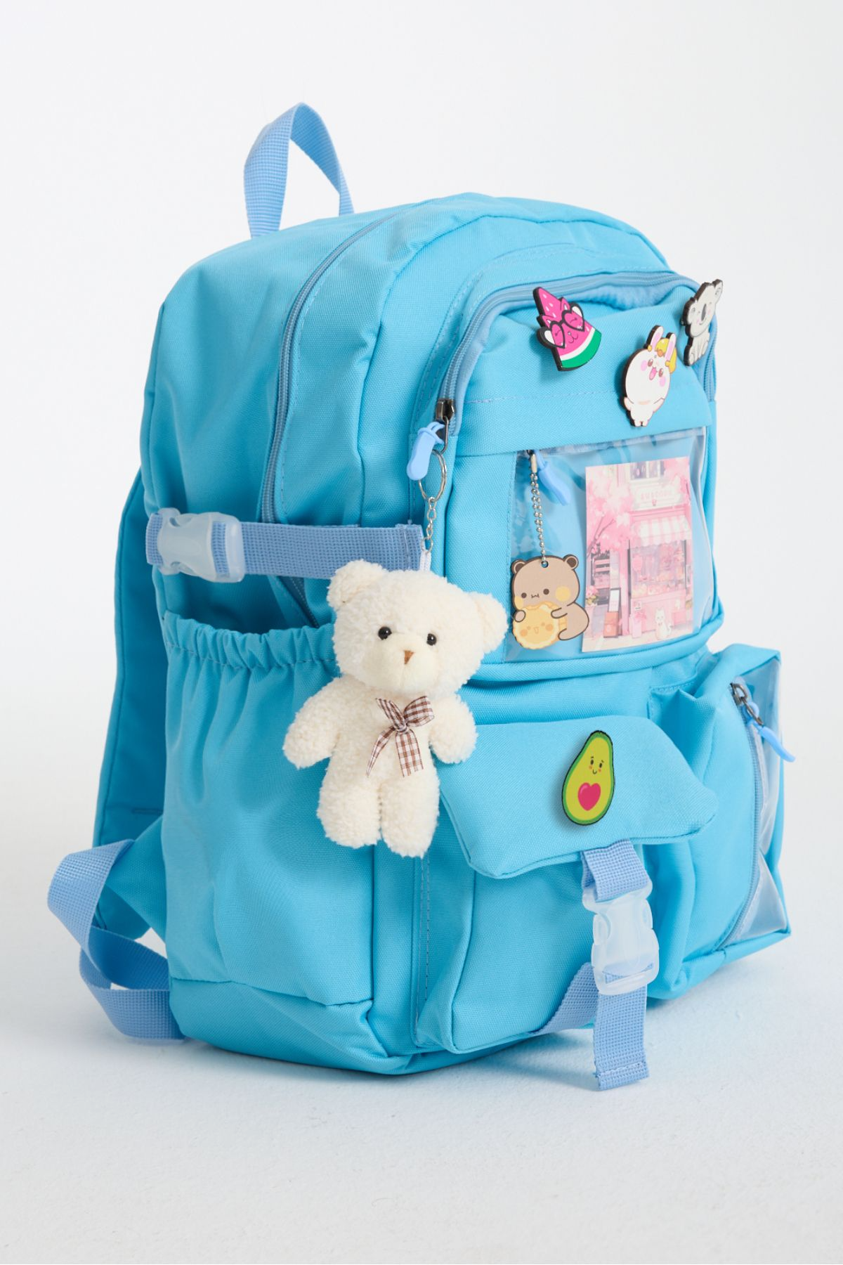 Kawaii Kore Tarzı Aksesuarlı Ve Ayıcıklı Premium Kalite Okul Sırt Çantası