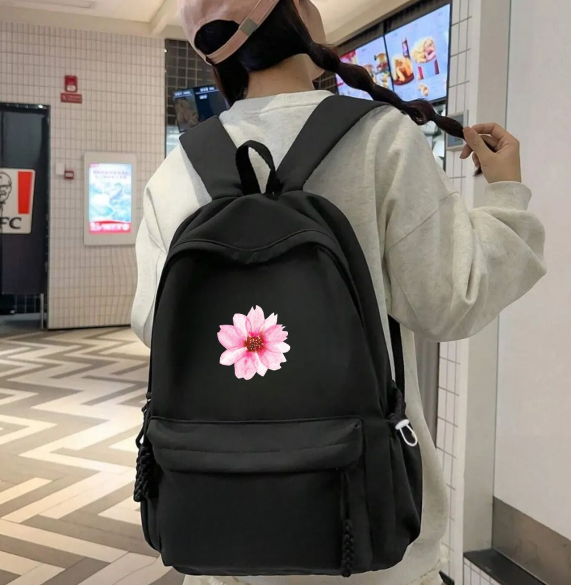 Flowers Baskılı Unisex Okul Sırt Çantası