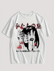 Anime Paint Baskılı Unisex Oversize T-shirt