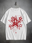 Star Baskılı Unisex Oversize T-shirt